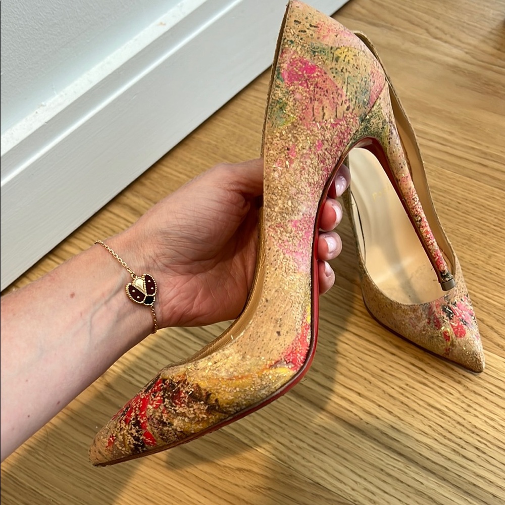 Christian Louboutin Cork Bloom Pigalle size 38 - Picture 7 of 8